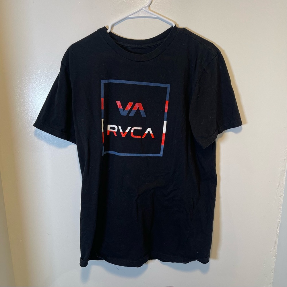 RVCA short sleeve black shirt men's size large